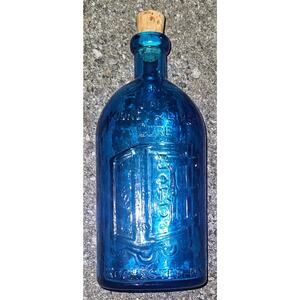 Wheaton Blue Grass Bottle Frank's Safe Kidney & Liver Cure With Cork Intact